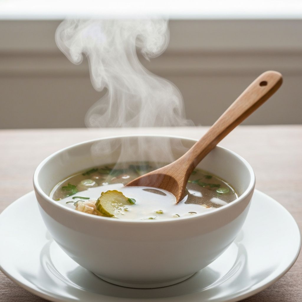 Zupa z fermentowanymi ogórkami i naturalnym bulionem