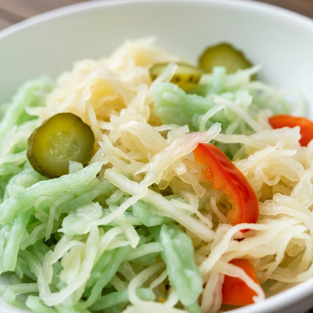 Fermentowana kapusta i warzywa gotowe do jedzenia